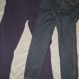 Kids Denim and Purple Leggings